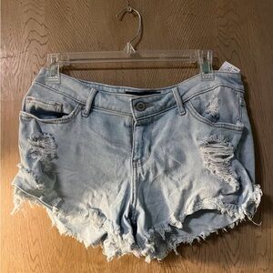 Hollister Light Blue Distressed Jean Shorts